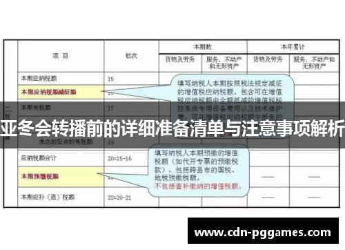 亚冬会转播前的详细准备清单与注意事项解析